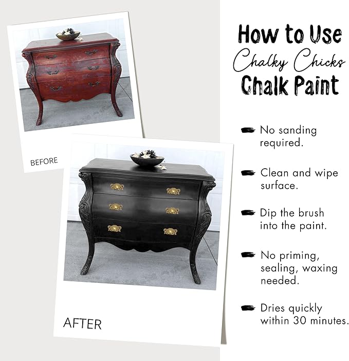 Chalky Chicks All-in-One Chalk Paint for Furniture or Cabinet - 4 Fl Oz - Matte Finish Pumpkin Pie Orange for Metal, Wood Furniture Paint - No Sanding All-in-One for Home Decor & Crafts, USA Made
