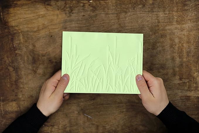 3-D Textured Impressions Reed Grass Embossing Folder, Background Plastic Embossing Folder Template for Card Making Scrapbooking Paper Craft Album Stamps DIY Décor