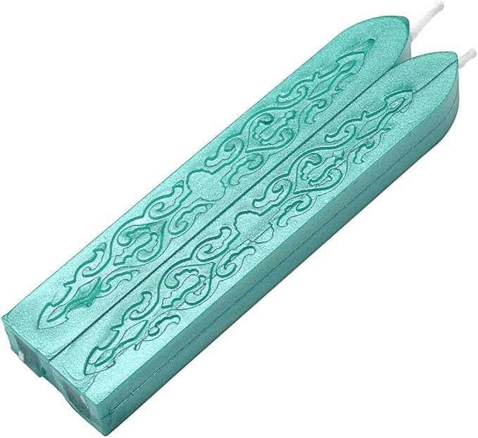 Yoption Sealing Wax Sticks with Wicks Antique Fire Manuscript Sealing Wax for Wax Seal Stamp (Green)