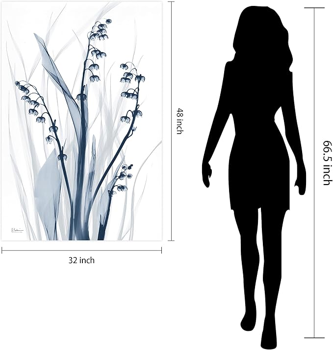 Empire Art Direct Frameless Free Floating Tempered Glass Panel Graphic Wall Art Ready to Hang, 32" x 48", Radiant Blues 2, Blue Flower