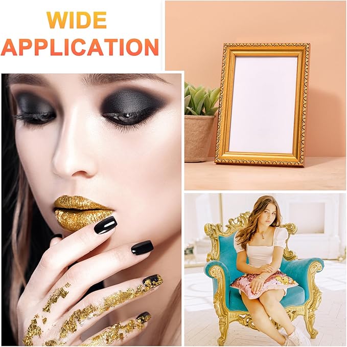 uxcell 100pcs Leaf Sheets, 3.5" x 3.5" Foil Sheets Paper Sheets for DIY Crafts Painting Nails Resin Furniture Decoration(Champagne Gold)