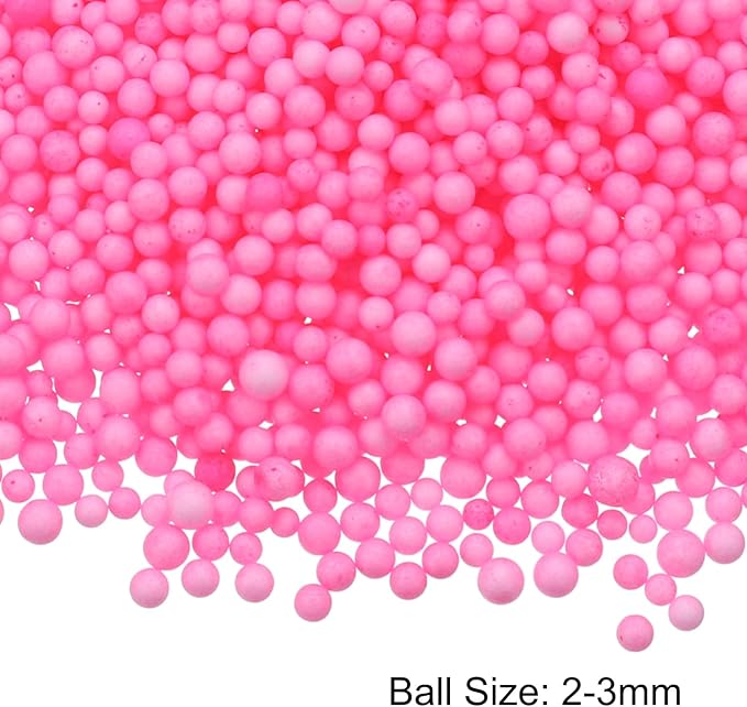 MECCANIXITY Foam Beads Foam Balls 2-3mm for Wedding and Party Decorations, Tiny Packing Balls, Arts DIY Crafts Supplies (Light Pink,1 Pack Approx 8000pcs)