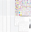 2450Pcs Hair Gems Rhinestones Self Adhesive Stickers with Tweezers Pearls Diamonds Letters for Face Eyes Nails Clothing Crafts Bling Accessories