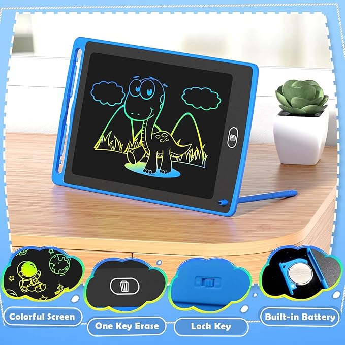 Party Favor 12 Pack LCD Writing Tablet for Kids, 8.5 Inch Colorful Drawing Doodle Board, Erasable Doodle Pad for Toddlers, Educational Learning Toys Birthday Gifts for Boys Girls Age 3 4 5 6 7 8