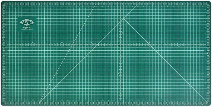 ALVIN GBM Self-Healing Cutting Mat 18 x 36 inch | Double-Sided Green/Black | 5-Layer Gridded Surface for Arts, Crafts and Sewing - Model GBM1836