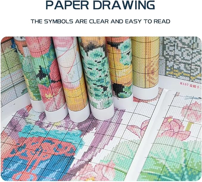 Magxvouy Cross Stitch Kits Stamped Full Range of Embroidery Kits,Cross Stitch Patterns Needlework Kits for Beginners 11CT Printed Kits&Girl Flowers 16x20 inch