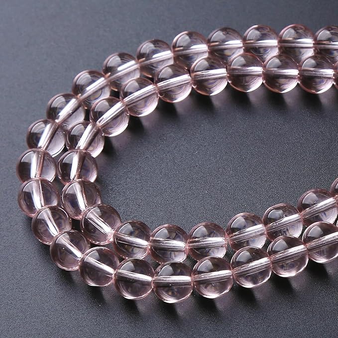 32pcs 12mm Pink Crystal Glass Round Loose Spacer Beads for Jewelry Making DIY Bracelet Necklace Healing Power Stone Beads