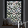 DKTIE Static Cling Decorative Window Film with Installation Tools Non Adhesive Privacy Film, Stained Glass Window Film for Bathroom Shower Door Heat Cotrol Anti UV 35.4 x 78.7 Inch