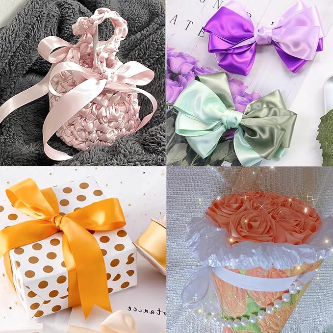 Rust Satin Ribbon 1-1/2" X 50 Yards Solid Color Double Faced Ribbons Perfect for Crafts Wedding Decor Bow Making Arts Sewing and More