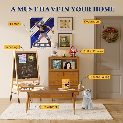 Adhesive Dots Double Sided– 100pcs Waterproof Small Sticky Tack Putty, Clear Removable Wall Sticky for Crafts, Posters, Balloons Festival Decoration Picture