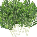Artificial Italian Ruscus Greenery Stems, 20 Pack Faux Green Leaf Garland Branches Hanging Greenery Spray for Wedding Bouquet Arch Table Centerpiece Home Decor