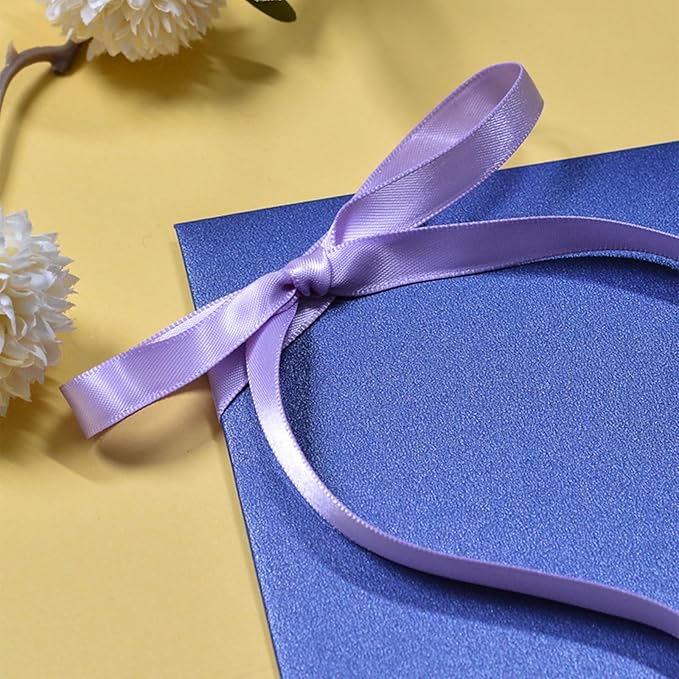 1/4" x 100 Yards Light Lilac Polyester Satin Ribbon Single Faced Bulk Fabric Ribbons for Gift Wrapping, Crafting and DIY Projects, Hair Accessories, Tiny Bows
