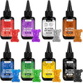 JDiction Glitter Colored UV Resin, 8 Colors Metallic UV Resin with Sparkling Effect, Hard Glitter UV Resin Kit for Jewelry Making, Colored Resin Casting and Coating, Crafts and Decoration