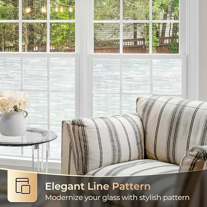 rabbitgoo Window Privacy Film, Frosted Glass Window Film Static Cling Covering, Non Adhesive Privacy Clings Vinyl, Removable Frosting Sticker for Home Decoration, White, 35.4 x 78.7 Inches