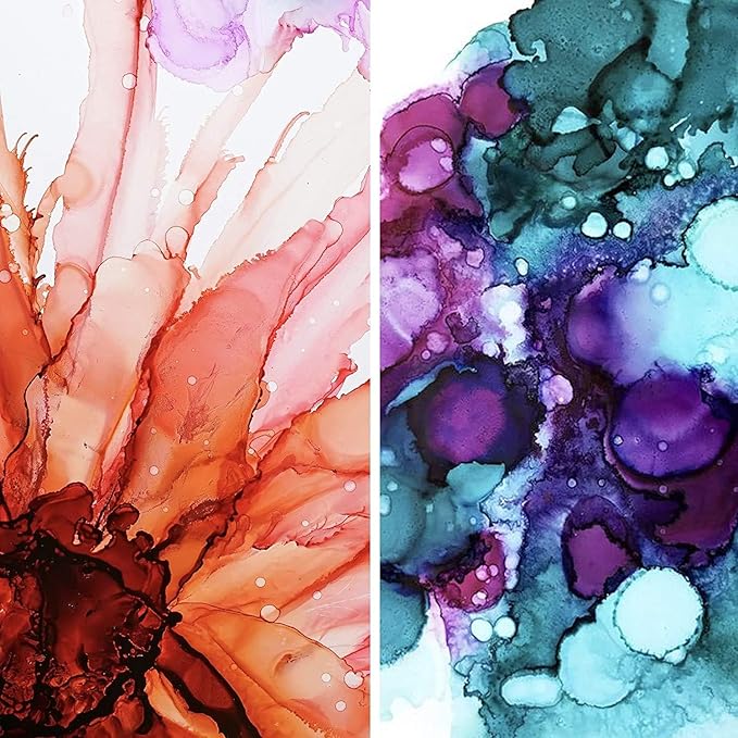 Pixiss Red Alcohol Ink Set - 5 Shades of Highly Saturated Alcohol Ink for Epoxy Resin Supplies, Yupo Paper, Tumblers, Coasters - Resin Colorant for Epoxy Resin and Resin Art Supplies