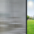 Window Privacy Film, Frosted Reeded Glass Cling, 3D Decorative Coverings with UV Blocking, Adhesive Stickers for Bathroom Doors Cabinet