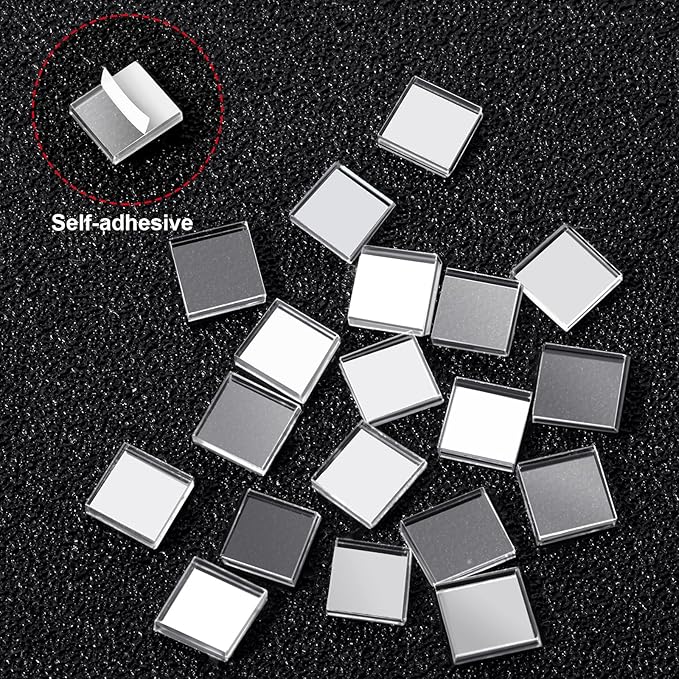 SATINIOR 36000 Pcs Disco Ball Mirror Tiles Self Adhesive for Crafts 5 x 5 mm Small Disco Tape Ball Stickers Square Mosaic Tiles Mirror Pieces for DIY Craft Party Decor