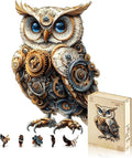 Jigfoxy Wooden Puzzles for Adults, Mechanical Owl Wood Puzzles Adult, Unique Animal Shape Wooden Jigsaw Puzzles for Adults, Birthday Gifts for Puzzle Lovers, Family(S-8.5 * 5.8in-80pcs)