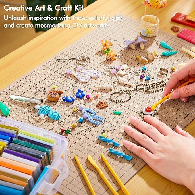 Shuttle Art 82 Colors Polymer Clay Kit with 19 Clay Tools, 16 Kinds of Accessories, Non-Toxic, Non-Sticky, Ideal DIY Art Craft Gift for Kids Adults
