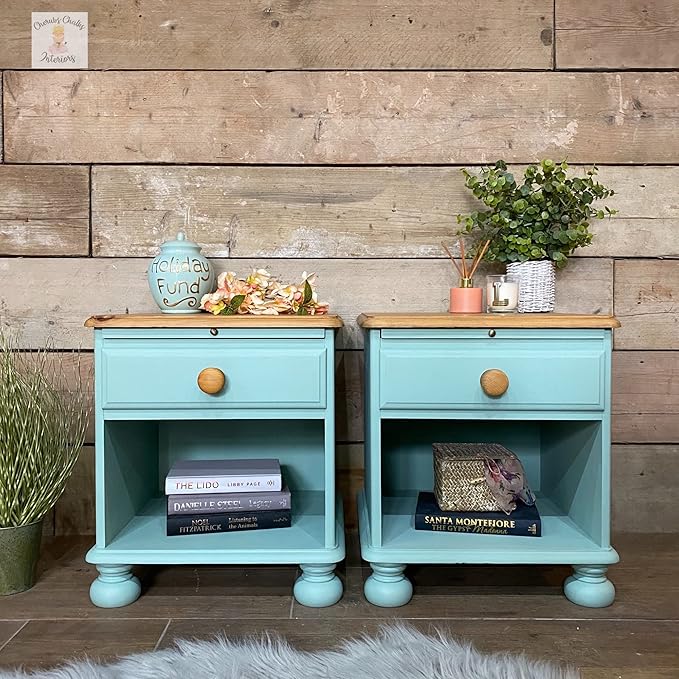 Dixie Belle Paint Company Chalk Finish Furniture Paint - Sea Glass (4oz) - Matte Pastel Blue/Green Chic Chalk Mineral DIY Furniture Paint