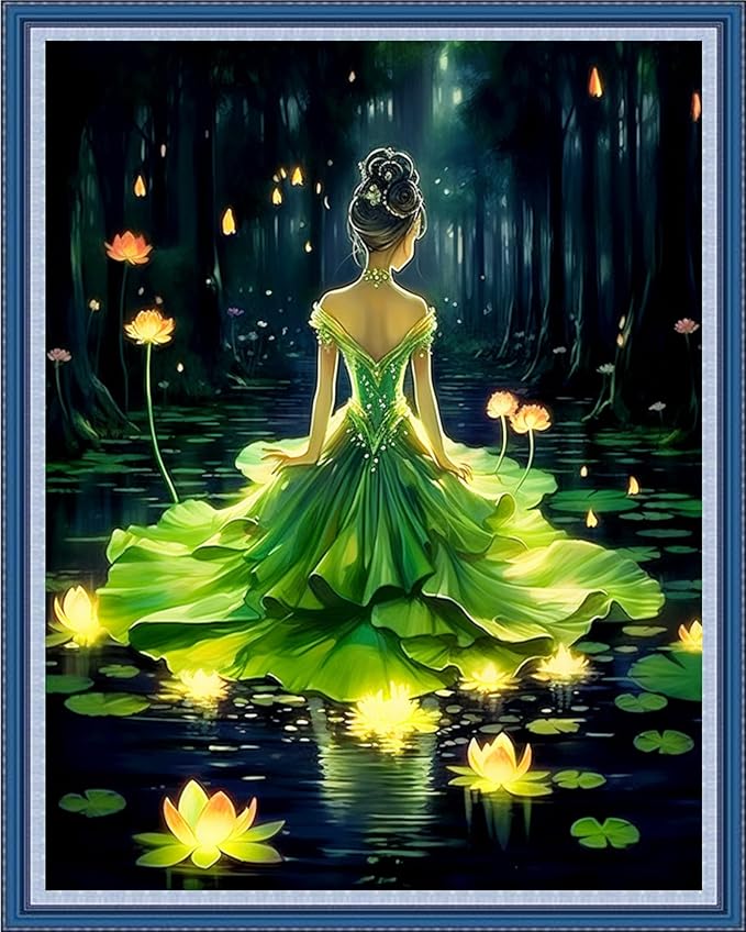 Dimxvean Cross Stitch Kits for Adults - Frog Princess 16x20 inch