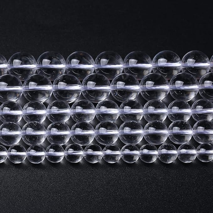 AAAAA Natural Clear White Crystal Quartz Beads Round Loose Spacer Beads for Jewelry Making DIY Bracelets Crystal Energy Healing Power Stone 32pcs 12mm 15 Inch