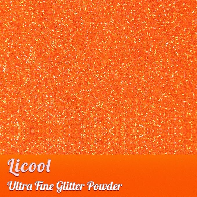 100g/3.5oz Pack Iridescent Rainbow Fine Glitter for DIY Craft, Epoxy Resin, Tumblers, Candle Making, Festival Decoration, Makeup, Body, Eye, Nail Art (Iridescent Orange)