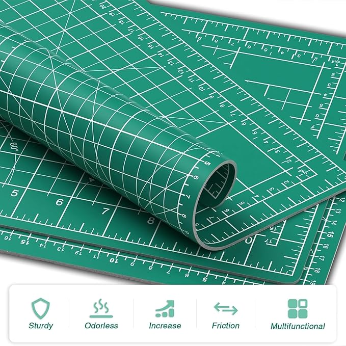 DIYSELF Cutting Mat 8in×6in, Self Healing Cutting Mat, A5 Rotary Cutting Mats for Crafts Sewing Hobby Fabric Project, 5-Ply Craft Cutting Board Double Sided, Craft Mat for Quilting