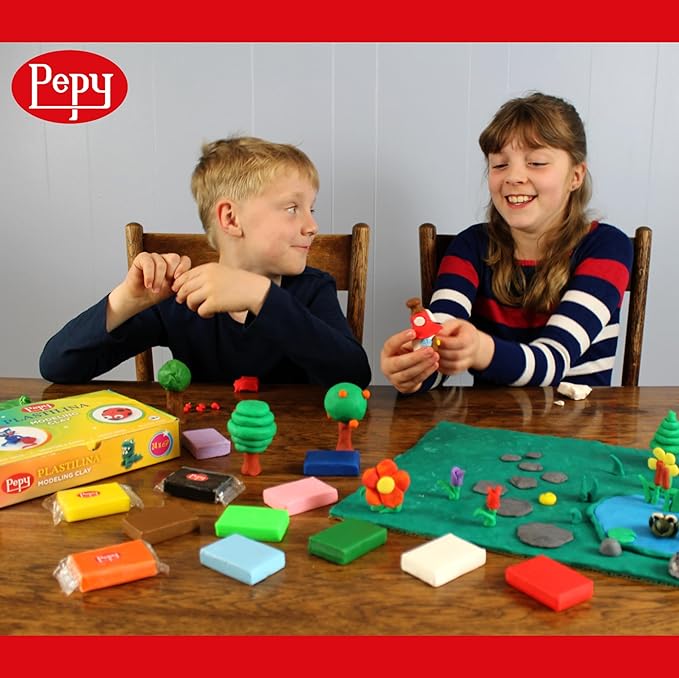 Pepy Plastilina Reusable and Non-Drying Modeling Clay; Set of 24 Bars, 1.4 Ounce Each, Perfect for Arts and Crafts Projects, Yellow