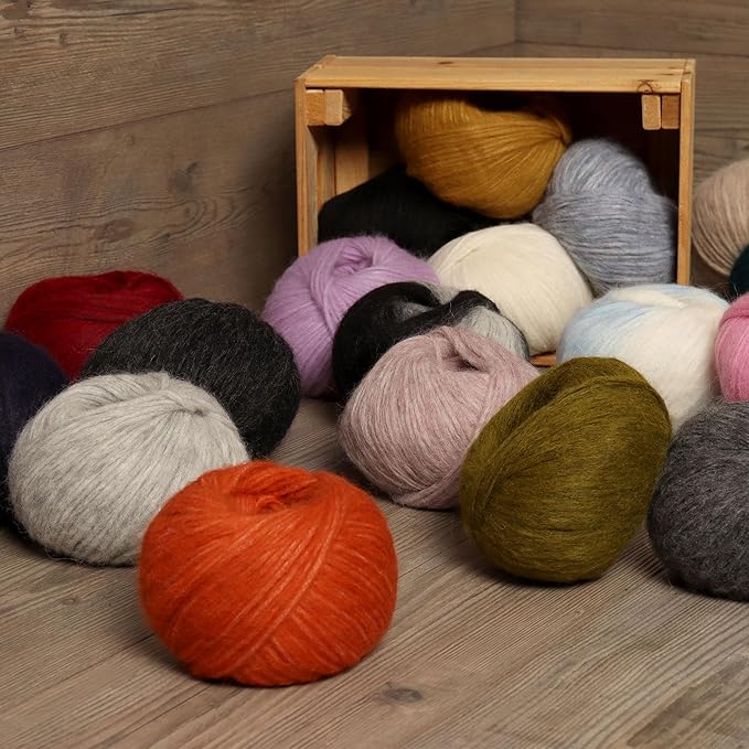 Pullu - Baby Alpaca Merino Wool Yarn Set of 3 Skeins (150 Grams) Worsted Weight - Sourced Directly from Peru - Heavenly Soft and Perfect for Knitting and Crocheting (Black)