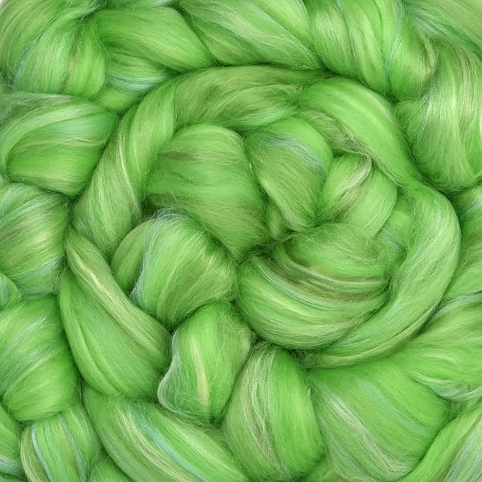 Merino Silk Luxe Tonal Designer Blend. Superfine Merino, Mulberry Silk, Tussah Silk. Top Roving for Spinning or Felting. Secret Garden 1oz