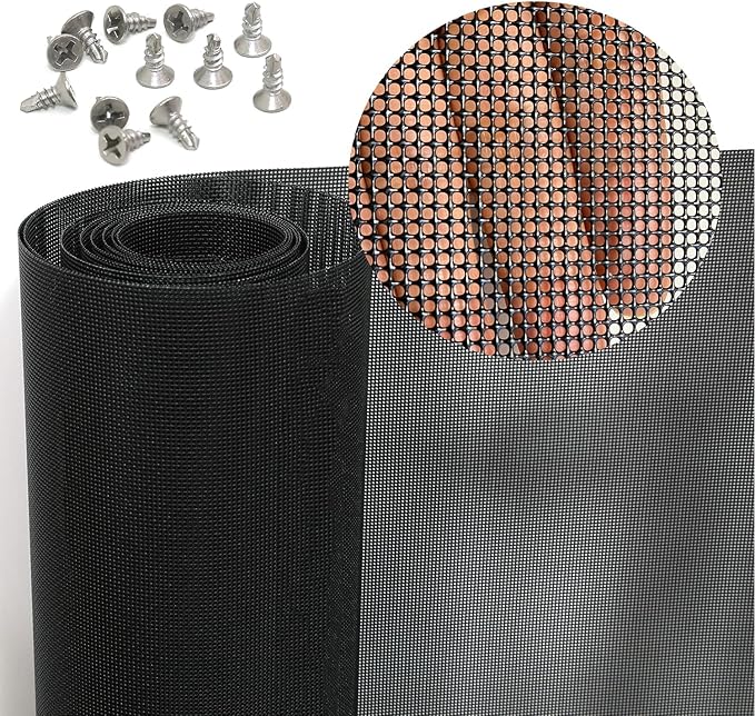 Stainless Steel Screen, 14 Mesh 304 Stainless Steel Security Screen, PVC Coated Heavy Duty 35inch x 10ft Wire Mesh Window Screen Hardware Cloth Sturdy Metal Mesh Door Security