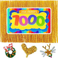 GAGANIU 1000pcs Pipe Cleaners, Pipe Cleaners for Crafts, Craft Supplies Multicolor Chenille Stems for Art&Craft Christmas DIY Projects(Golden Glitter)