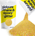 Hemway Polyurethane & Epoxy Resin Glitter 100g / 3.5oz Metallic Crystal Flake Additive for Flooring Jewelry Tumblers Glass Pigment - Microfine (1/256" 0.004" 0.1mm) - Gold Holographic