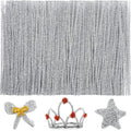 Iooleem 200pcs Silver Glitter Pipe Cleaners, Glitter Chenille Stems, Pipe Cleaners for Crafts, Pipe Cleaner Crafts, Art and Craft Supplies, Christmas Pipe Cleaners.
