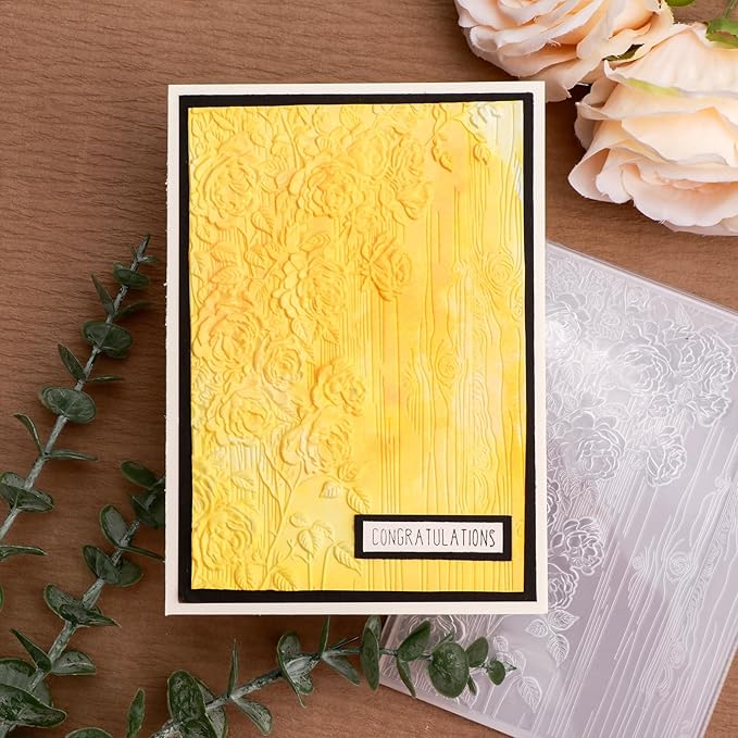 BAOFALI 3D Embossing Folder for Card Making,Beautiful Flower Plastic Texture Fades Embossing Folder Template for Scrapbooking Cardstock Album DIY Decoration Paper Crafting 6.3x4.5inch