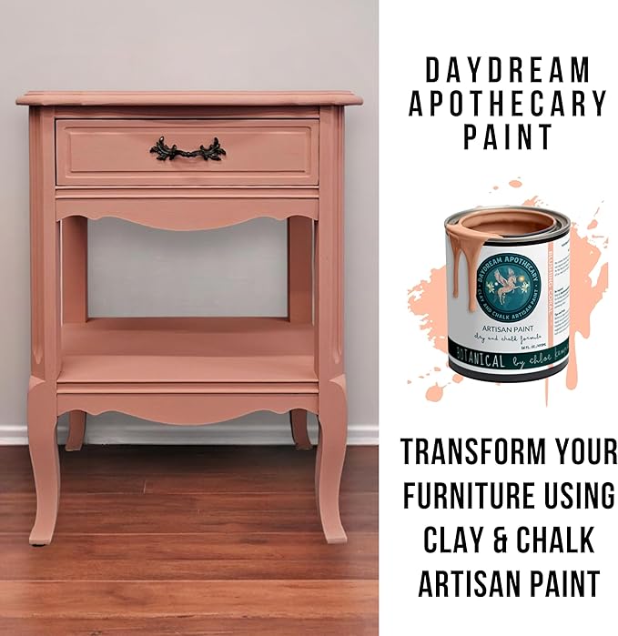 Daydream Apothecary Premium Chalk Style Paint for Furniture, Home Décor, Wood, DIY Interior Projects, Quick Dry, No Prep or Prime Needed, Matte Light Coral - 16oz
