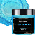 Blue Mica Powder(100g) Big Bottle Pigment Powder Multipurpose DIY Arts and Crafts Additive, Woodworking, Epoxy, Resin, Natural Bath Bombs, Paint, Soap,Nail Polish, Lip Gloss(Luster Blue, 3.5oz)