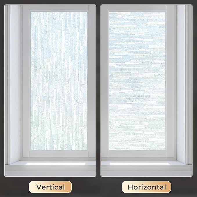 rabbitgoo Window Privacy Film, Frosted Glass Window Film Static Cling Covering, Non Adhesive Privacy Clings Vinyl, Removable Frosting Sticker for Home Decoration, White, 23.6 x 78.7 Inches