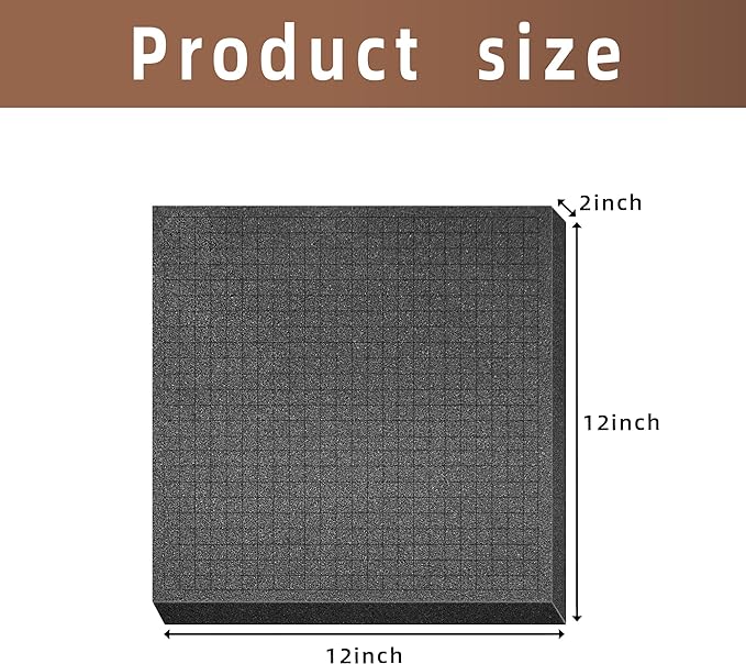 DECOHS 4 Pcs Pick and Pluck Foam Insert - 12 x 12 x 2 Inch Pre Cube Sheet Foam with Bottom Use for Board Game Box Cases Storage Drawer
