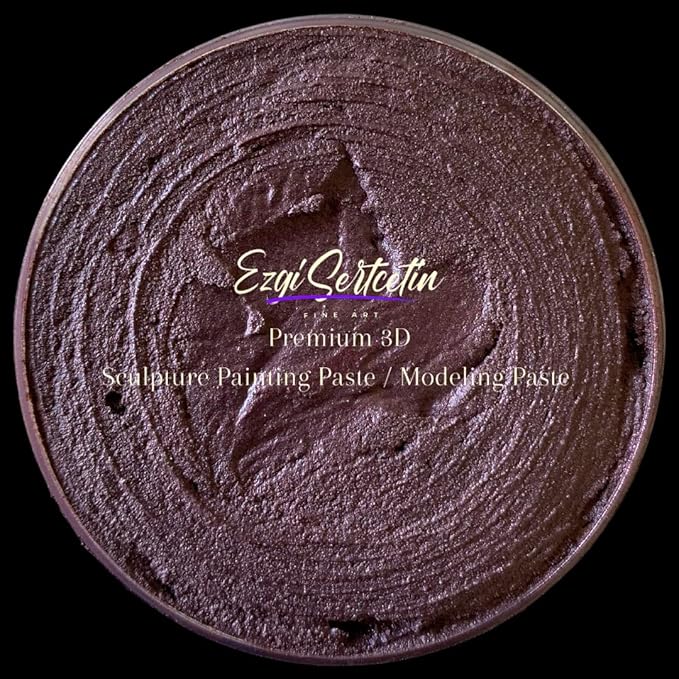 3D Sculpture Painting Paste|Texture Paste|Decorative Plaster|Ready to Use|Unique Colors|Ideal for Artwork|Stencil|Flowers|Texture|Art Relief| 6 oz (Metallic Burgundy)