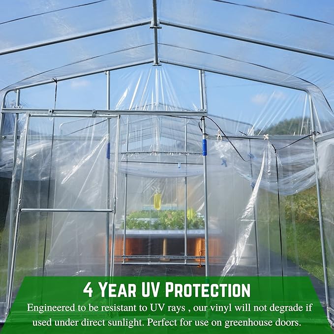 Farm Plastic Supply - Clear Vinyl Sheeting - 15 Mil - (4'6" x 125') - Vinyl Plastic Sheeting, Clear Vinyl Sheet for Storm Windows, Covering, Protection, Tablecloth Protector