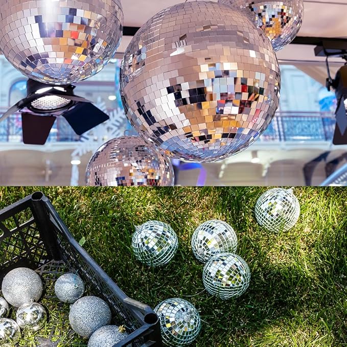 OTYMIOW 2250 PCS Disco Ball Tiles, 10 x 10 MM Self-Adhesive Disco Ball Stickers, Mosaic Mirror Tiles