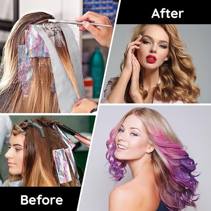 Segbeauty Aluminum Foil Roll For Hair, 50 m Colorful Embossed Hair Foils Professional Hair Coloring Hair Dye Tools, Foil Paper Aluminum Foil Sheets Hair Highlighting Kit Barber Balayage and Bleaching