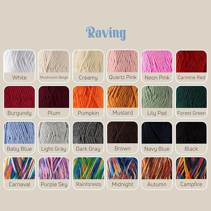 10 Skeins of Sensy Roving Yarn, 3.5 oz, 132 Yards, Gauge 5 Bulky (Baby Blue)