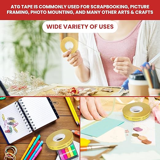 GGR Supplies T.R.U. ATG-7502 ATG Tape (Acid Free Adhesive Transfer Tape): 1/4 in. Wide x 36 yds. (Pack of 12)