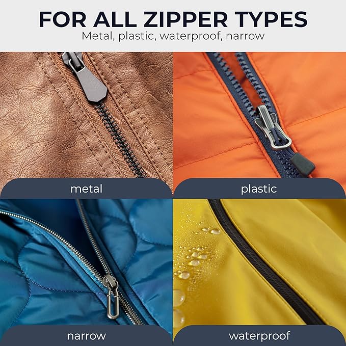 ZlideOn Zipper Pull Replacement - Silver, Normal (L) - Instant Zipper Replacement Slider for Plastic Zippers