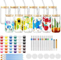 WJXCYGG 6 Sets Paint Your Own Wine Glass Paint Set 6 Wine Glass 2 Glass Paint Outliner 12 Markers 36 Glass Painting Acrylic Paint Strips 12 Brushes 6 Palette for Adults Lady Night (Drinking Cup)