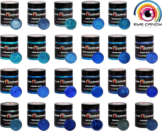 Eye Candy Pigments Premium Blue Mica Powder - Umi Blue (50gr) - for Epoxy, Resin, Soap, Paint, Woodworking, Acrylic Pouring, Bath Bombs, Fishing Lures - DIY Arts and Crafts Additive