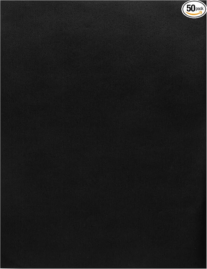 Quotidian Charcoal Flat US Letter Translucent Vellum Paper Printable Sheets 8.5" x 11" (21.6 x 27.9cm) Pack of 50 - Sketching Drawing Drafting Tracing